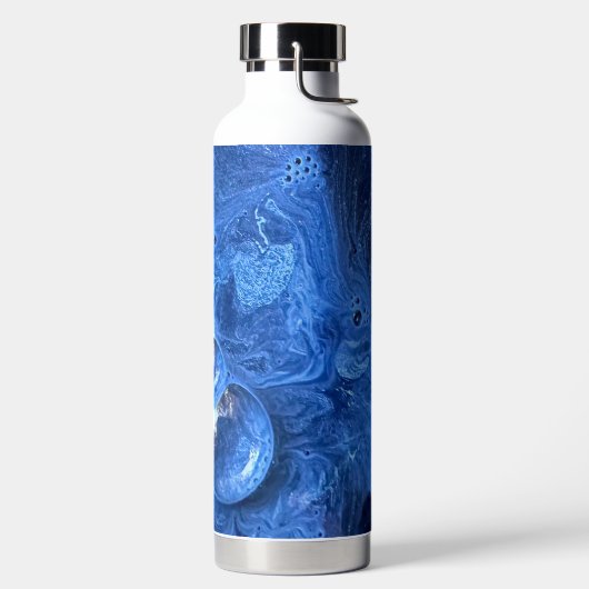 Blauwe verfbellen waterfles (Links)