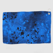 Blauwe verfspatten  golfhanddoek (Horizontaal)