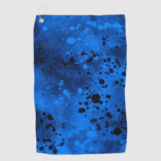 Blauwe verfspatten  golfhanddoek
