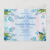 Blauwe vergeet-mij-niet bloem bruidsshower briefkaart (Voorkant)