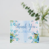 Blauwe vergeet-mij-nietjes Dank je Briefkaart (Staand voorkant)