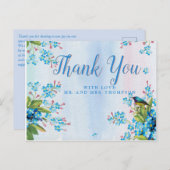 Blauwe vergeet-mij-nietjes Dank je Briefkaart (Voorkant / Achterkant)