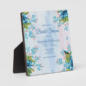 Blauwe Verget-mij-nietje Bloem Bruidsfeestfeestje Fotoplaat (Voorkant)