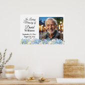 Blauwe Verget-mij-nietje Bloemen Levensviering Poster (Keuken)