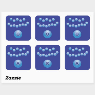 Blauwe verjaardag voor jongen van 8 jaar vierkante sticker