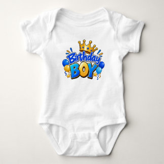 Blauwe Verjaardags Jongen Romper