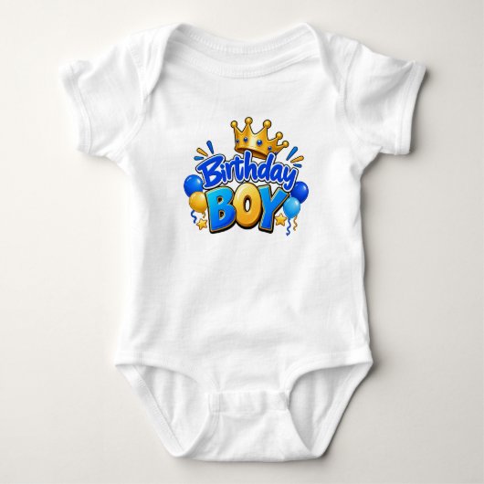 Blauwe Verjaardags Jongen Romper (Voorkant)