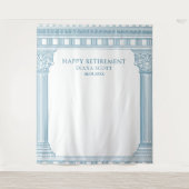 Blauwe verjaardagsfeest foto achtergrond wandkleed (Voorkant)