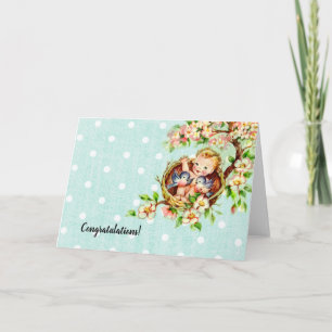 Blauwe Verjaardagskaart voor Baby's Congratulation Kaart