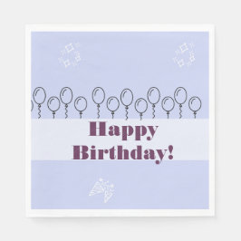 Blauwe verjaardagsservetten servet