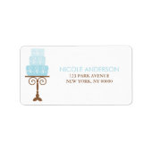 Blauwe verjaardagstaart Adresetiketten Etiket (Voorkant)