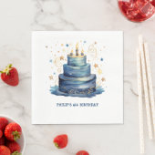 Blauwe verjaardagstaart verjaardag servet (Insitu)