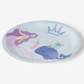 Blauwe verjaardagsuitnodiging papieren bordje (Gekanteld)