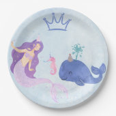 Blauwe verjaardagsuitnodiging papieren bordje (Voorkant)