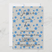 Blauwe verjaardagsuitnodiging voor kleine Star Boy Kaart (Voorkant)