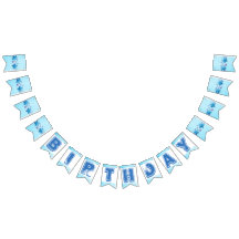 Blauwe verjaardagsvlag Banner