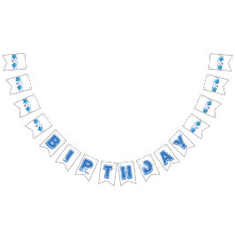 Blauwe verjaardagsvlag Banner