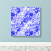 Blauwe Verkreukelde Textuur Canvas Afdruk (Insitu (Houten vloer))