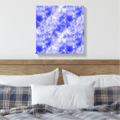 Blauwe Verkreukelde Textuur Canvas Afdruk (Insitu (Slaapkamer))