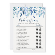 Blauwe verlofbride of groomspel bewerkbaar monogra