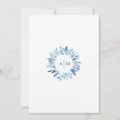 Blauwe verlofbride of groomspel bewerkbaar monogra kaart (Achterkant)