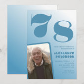 Blauwe verloop 78ste verjaardagsuitnodigingen Mann Kaart (Voorkant / Achterkant)