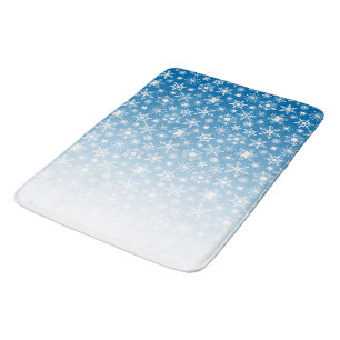 Blauwe verloop sneeuwvlokken badmat