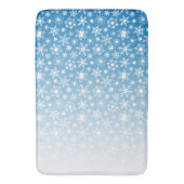 Blauwe verloop sneeuwvlokken badmat (Voorkant Verticaal)