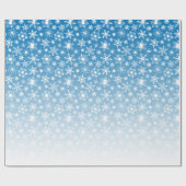 Blauwe verloop sneeuwvlokken cadeaupapier (Vlak)