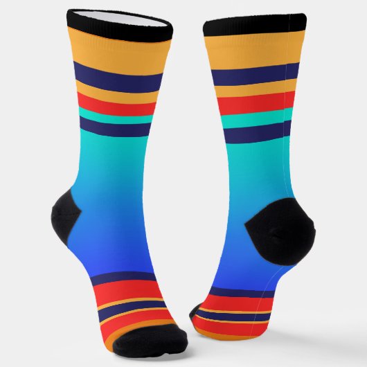 Blauwe verloop + strepen sokken (Gebogen)