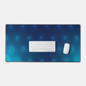Blauwe verloopachtergrond met herhalende spiraal bureaumat (Keyboard & Muis)