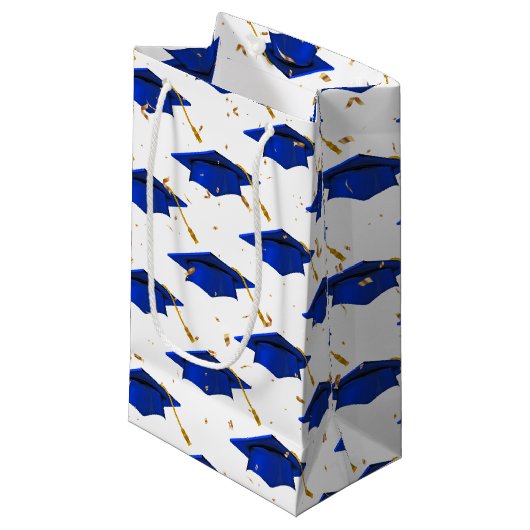 Blauwe verloopdop met Confetti Klein Cadeauzakje (Voorkant Gekanteld)