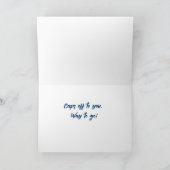 Blauwe verloopdop met strepen en Confetti Kaart (Binnen)