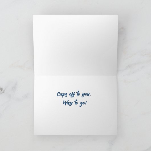 Blauwe verloopdop met strepen en Confetti Kaart (Binnen)