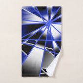 Blauwe verloopkleur vult mechanische tekenmozaïek bad handdoek (Handdoek)