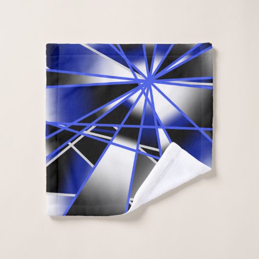 Blauwe verloopkleur vult mechanische tekenmozaïek bad handdoek (Wasdoekje)