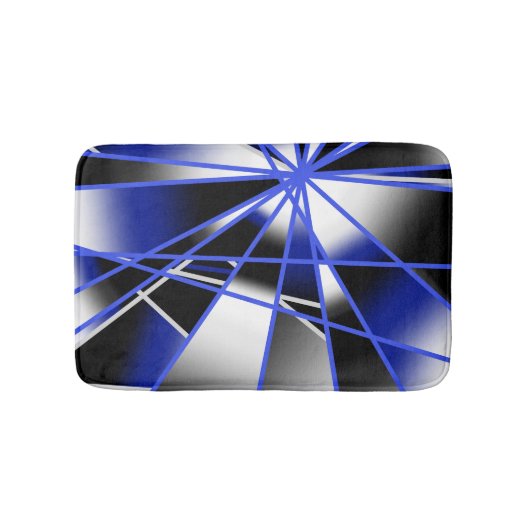 Blauwe verloopkleur vult mechanische tekenmozaïek badmat (Voorkant)