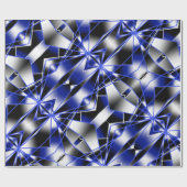 Blauwe verloopkleur vult mechanische tekenmozaïek cadeaupapier (Vlak)