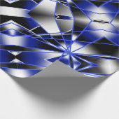 Blauwe verloopkleur vult mechanische tekenmozaïek cadeaupapier (Hoek)