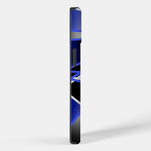 Blauwe verloopkleur vult mechanische tekenmozaïek Case-Mate iPhone case (Achterkant / Rechts)