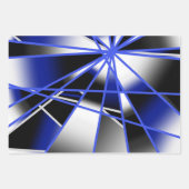 Blauwe verloopkleur vult mechanische tekenmozaïek inpakpapier vel (Voorkant 3)