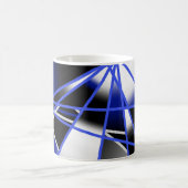 Blauwe verloopkleur vult mechanische tekenmozaïek koffiemok (Center)
