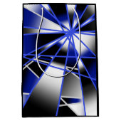 Blauwe verloopkleur vult mechanische tekenmozaïek medium cadeauzakje (Voorkant)