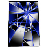 Blauwe verloopkleur vult mechanische tekenmozaïek medium cadeauzakje (Achterkant)