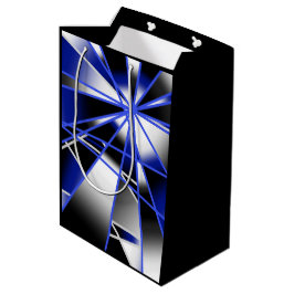 Blauwe verloopkleur vult mechanische tekenmozaïek medium cadeauzakje