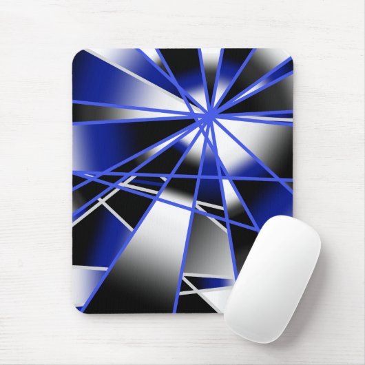 Blauwe verloopkleur vult mechanische tekenmozaïek muismat (Met muis)