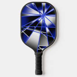 Blauwe verloopkleur vult mechanische tekenmozaïek pickleball paddle