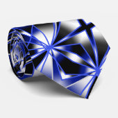 Blauwe verloopkleur vult mechanische tekenmozaïek stropdas (Opgerold)