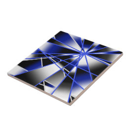 Blauwe verloopkleur vult mechanische tekenmozaïek tegeltje