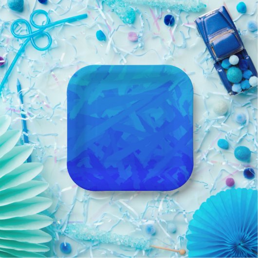 Blauwe Verlopen Abstracte Papieren Bordje (Feest)